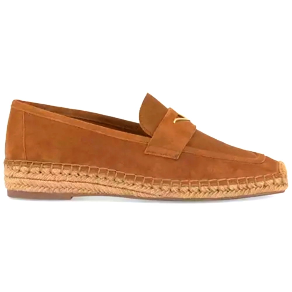 Vince Camuto Women's Suede Tailored Golden Walnut Loafer Espadrille Shoes Size 6 - Picture 4 of 10